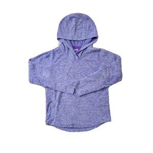 Duluth Trading Women's M Purple Heathered Fleece Sweatshirt Hoodie Zip Pocket LS